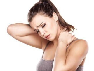 The girl's neck has osteocondrosis